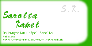 sarolta kapel business card