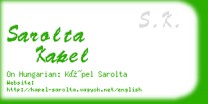 sarolta kapel business card